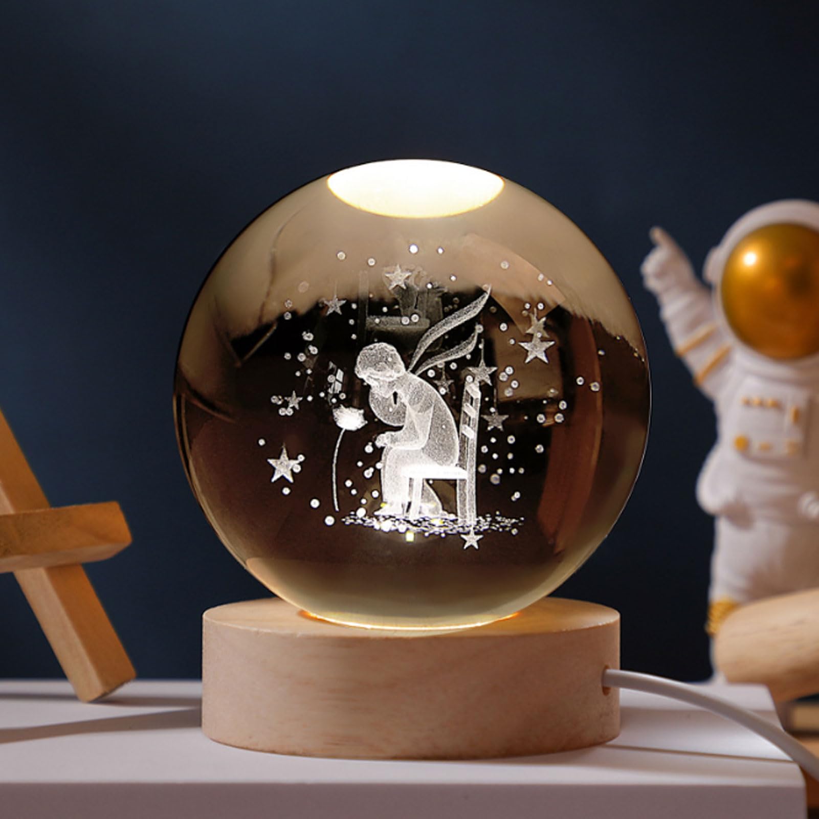 Amazon.co.jp: 3Dクリスタルボール、クリスタルボールナイトライト